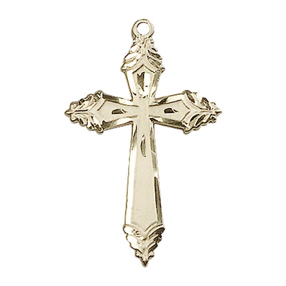 14KT GOLD CROSS MEDAL - 1 1/8" x 3/4"