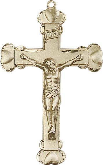 14KT GOLD CRUCIFIX MEDAL - 1 5/8" x 1"