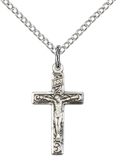 STERLING SILVER CRUCIFIX PENDANT WITH CHAIN