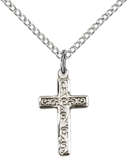 STERLING SILVER CROSS PENDANT WITH CHAIN