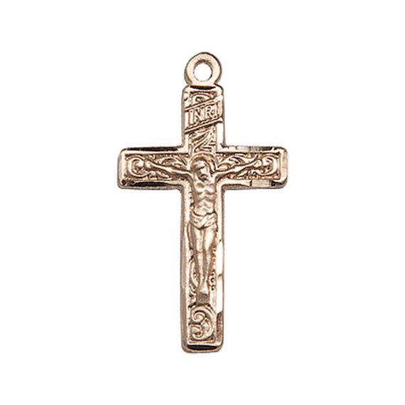 14KT GOLD CRUCIFIX MEDAL