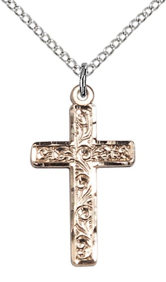 14KT GOLD FILLED CROSS PENDANT WITH CHAIN
