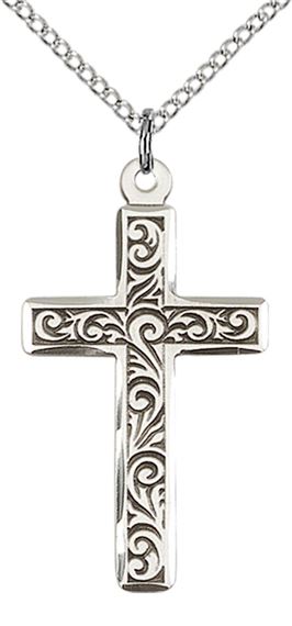 STERLING SILVER CROSS PENDANT WITH CHAIN