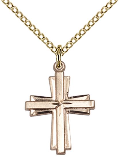 14KT GOLD FILLED CROSS PENDANT WITH CHAIN