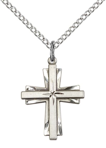 STERLING SILVER CROSS PENDANT WITH CHAIN