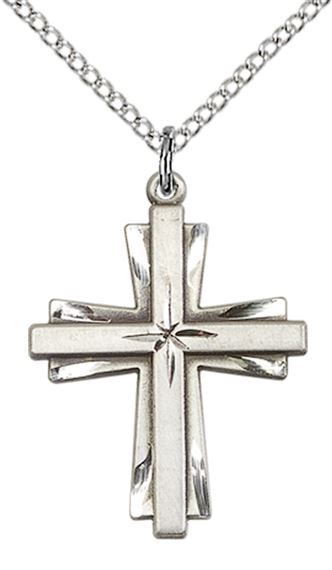 STERLING SILVER CROSS PENDANT WITH CHAIN