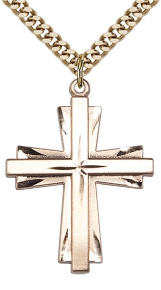 14KT GOLD FILLED CROSS PENDANT WITH CHAIN