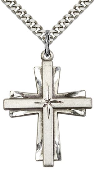 STERLING SILVER CROSS PENDANT WITH CHAIN