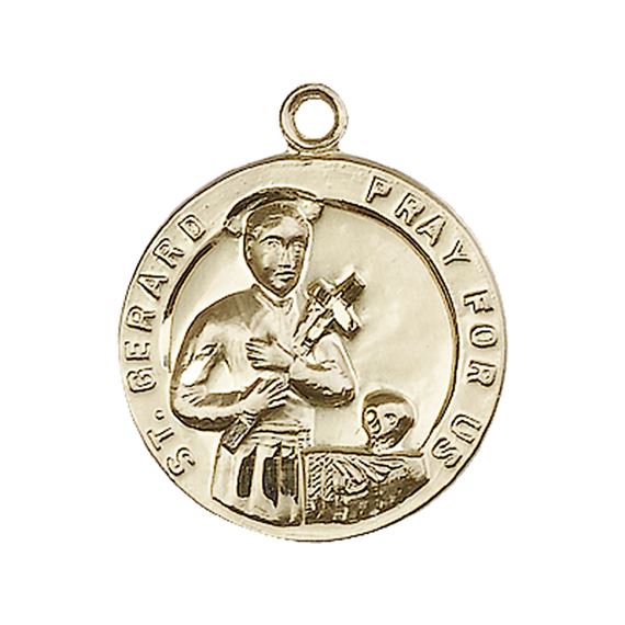 14KT GOLD ST GERARD MEDAL - 7/8" x 3/4"