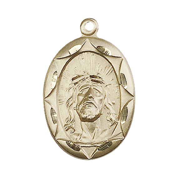 14KT GOLD ECCE HOMO MEDAL - 1" x 5/8"