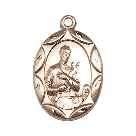 14KT GOLD ST GERARD MEDAL - 1" x 5/8"