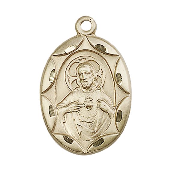 14KT GOLD SCAPULAR MEDAL - 1" x 5/8"