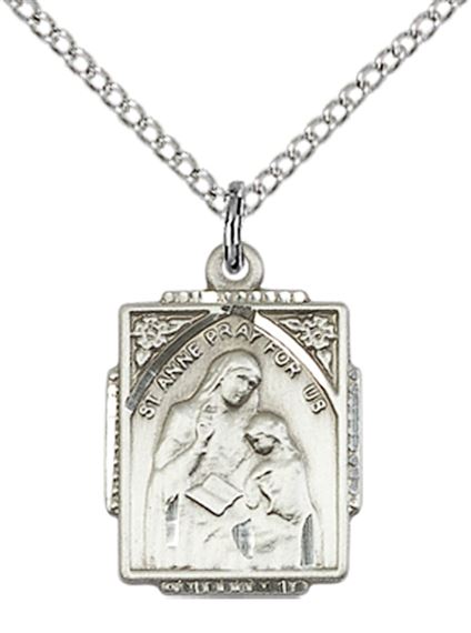 STERLING SILVER ST ANNE PENDANT WITH CHAIN