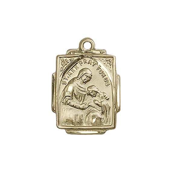 14KT GOLD ST ANN MEDAL - 5/8" x 1/2"