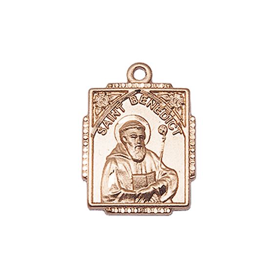 14KT GOLD ST BENEDICT MEDAL - 3/4" x 1/2"