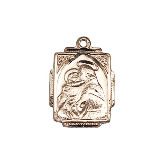 14KT GOLD ST ANTHONY MEDAL - 3/4" x 1/2"