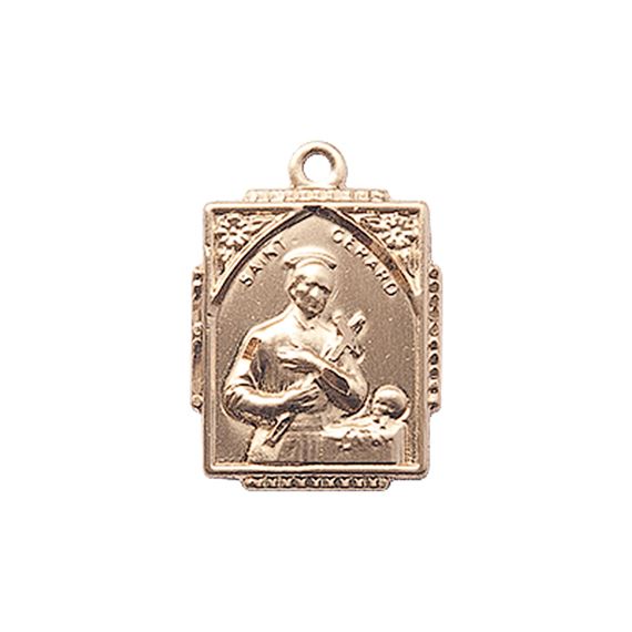 14KT GOLD ST GERARD MEDAL - 5/8" x 1/2"