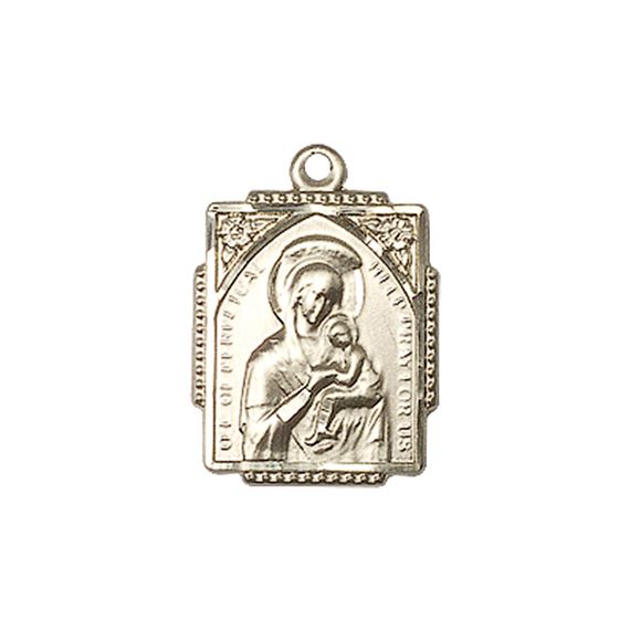 14KT GOLD OUR LADY OF PERPETUAL HELP MEDAL - 5/8" x 1/2"