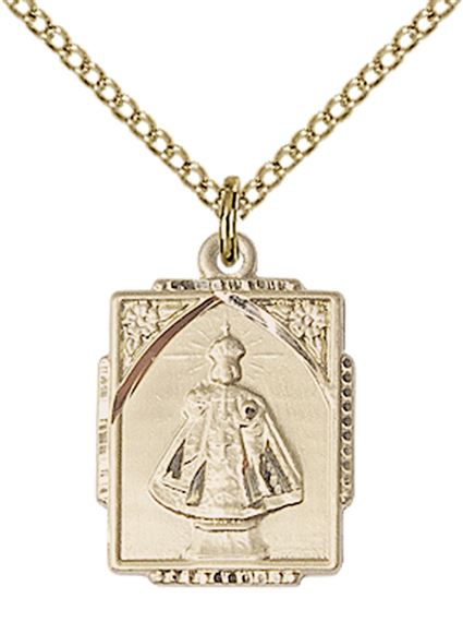 14KT GOLD FILLED INFANT OF PRAGUE PENDANT WITH CHAIN