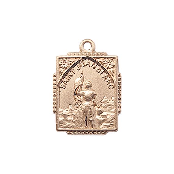 14KT GOLD ST JOAN OF ARC MEDAL - 5/8" x 1/2"