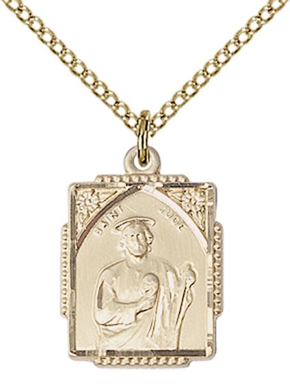 14KT GOLD FILLED ST JUDE PENDANT WITH CHAIN