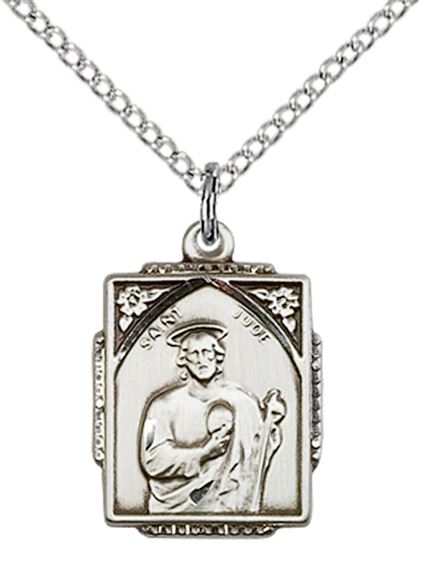 STERLING SILVER ST JUDE PENDANT WITH CHAIN