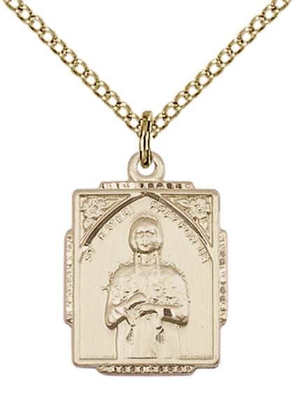 14KT GOLD FILLED ST KATERI TEKAKWITHA PENDANT WITH CHAIN