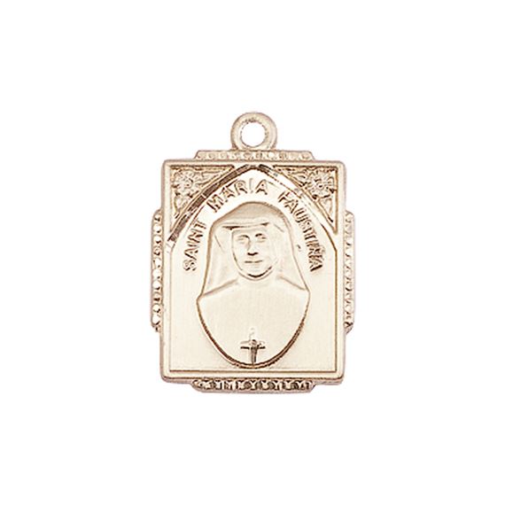 14KT GOLD ST MARIA FAUSTINA MEDAL
