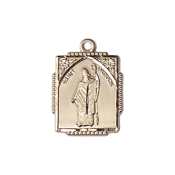 14KT GOLD ST PATRICK MEDAL - 3/4" x 1/2"