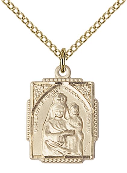 14KT GOLD FILLED O-L OF PROMPT SUCCOR PENDANT WITH CHAIN