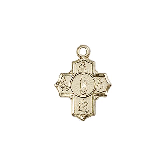14KT GOLD 5-WAY MOTHERHOOD MEDAL - 1/2" x 3/8"