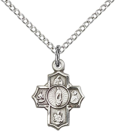 STERLING SILVER 5-WAY MOTHERHOOD PENDANT WITH CHAIN - 1/2" x 3/8"