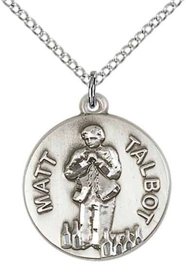 STERLING SILVER MATT TALBOT PENDANT WITH CHAIN