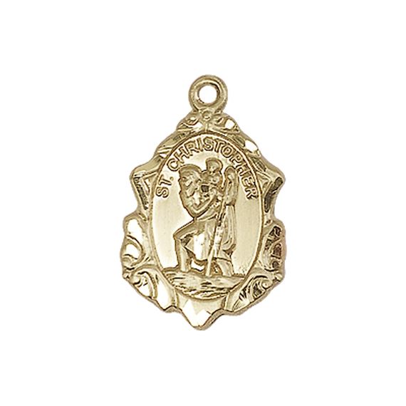 14KT GOLD ST CHRISTOPHER MEDAL