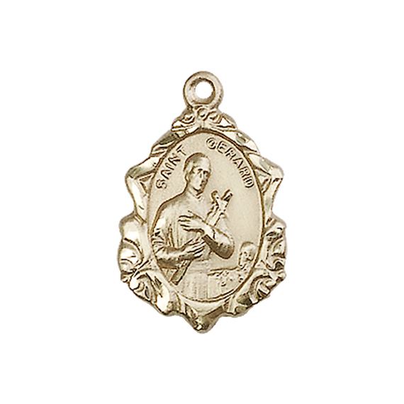 14KT GOLD ST GERARD MEDAL - 3/4" x 1/2"