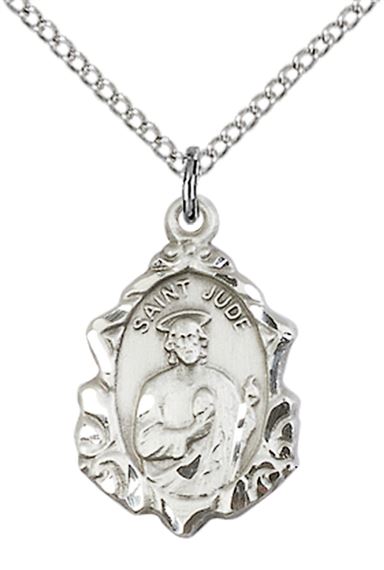 STERLING SILVER ST JUDE PENDANT WITH CHAIN