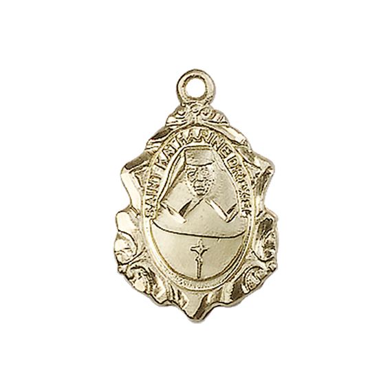 14KT GOLD ST KATHARINE DREXEL MEDAL - 3/4" x 1/2"