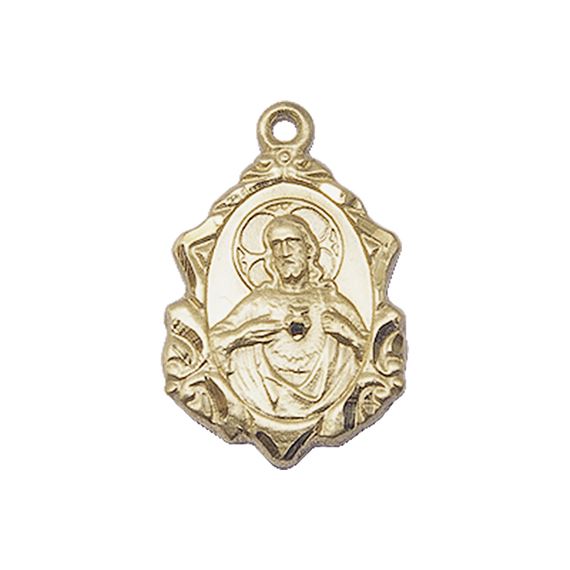 14KT GOLD SCAPULAR MEDAL - 3/4" x 1/2"