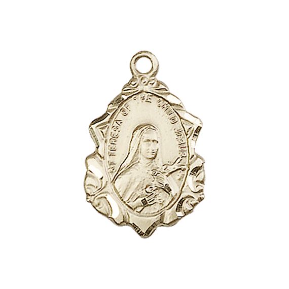 14KT GOLD ST THERESA MEDAL - 3/4" x 1/2"