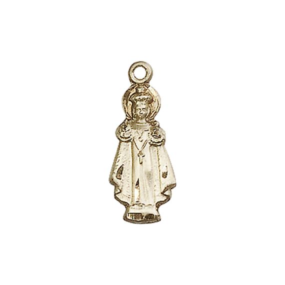 14KT GOLD INFANT OF PRAGUE MEDAL - 3/4" x 1/4"