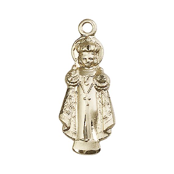 14KT GOLD INFANT OF PRAGUE MEDAL - 1" x 3/8"