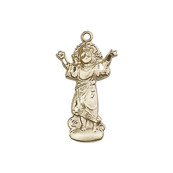 14KT GOLD DIVINO NIÑO MEDAL - 3/4" x 3/8"