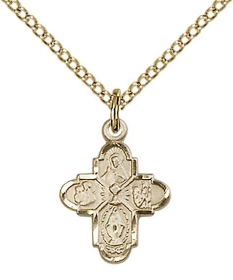 14KT GOLD FILLED 4-WAY CHALICE PENDANT WITH CHAIN - 1/2" x 3/8"
