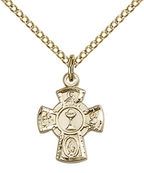 14KT GOLD FILLED 5-WAY - CHALICE PENDANT WITH CHAIN - 1/2" x 3/8"