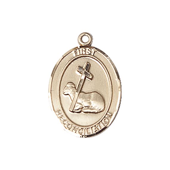 14KT GOLD FIRST RECONCILIATION MEDAL - 3/4" x 1/2"