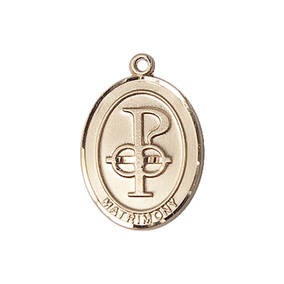 14KT GOLD MATRIMONY MEDAL - 3/4" x 1/2"