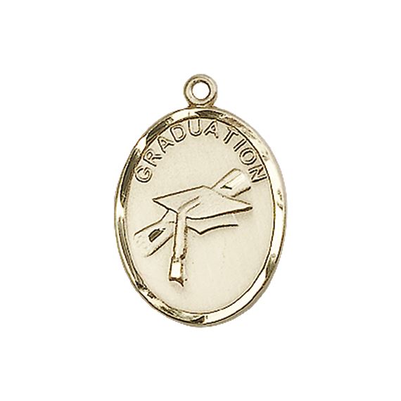 14KT GOLD GRADUATION MEDAL - 3/4" x 1/2"