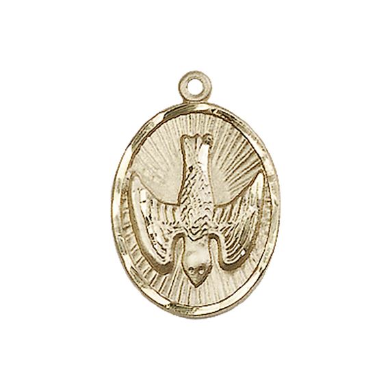 14KT GOLD HOLY SPIRIT MEDAL - 3/4" x 1/2"