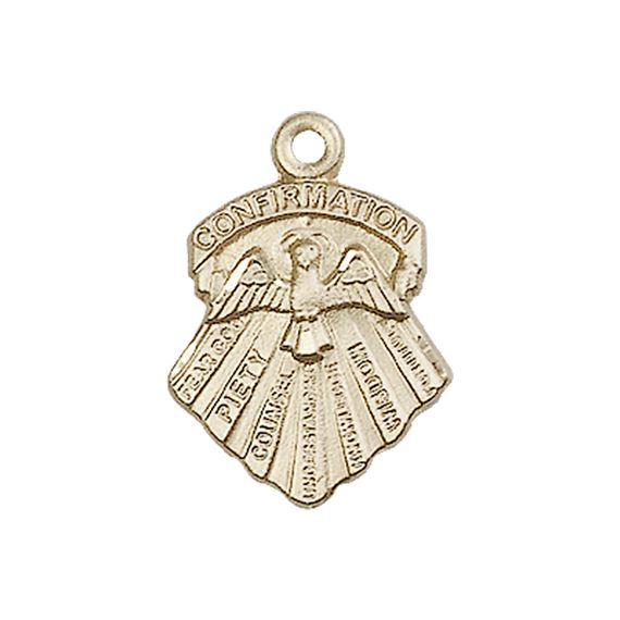 14KT GOLD SEVEN GIFTS MEDAL - 3/4" x 1/2"
