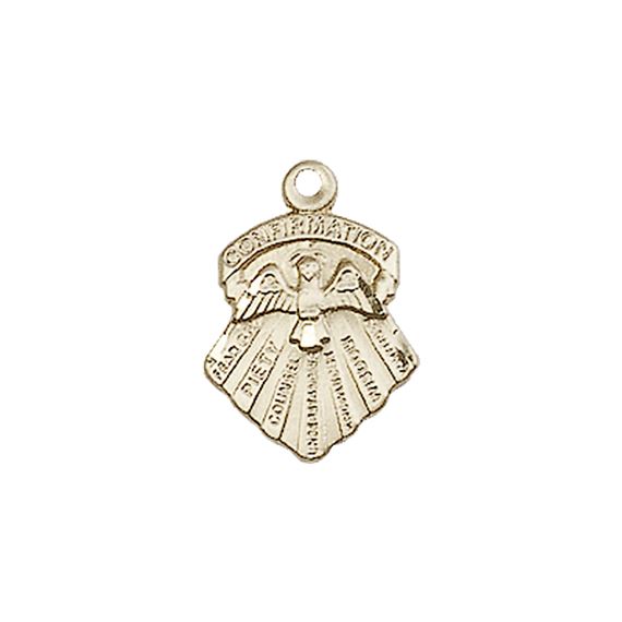 14KT GOLD SEVEN GIFTS MEDAL - 5/8" x 3/8"